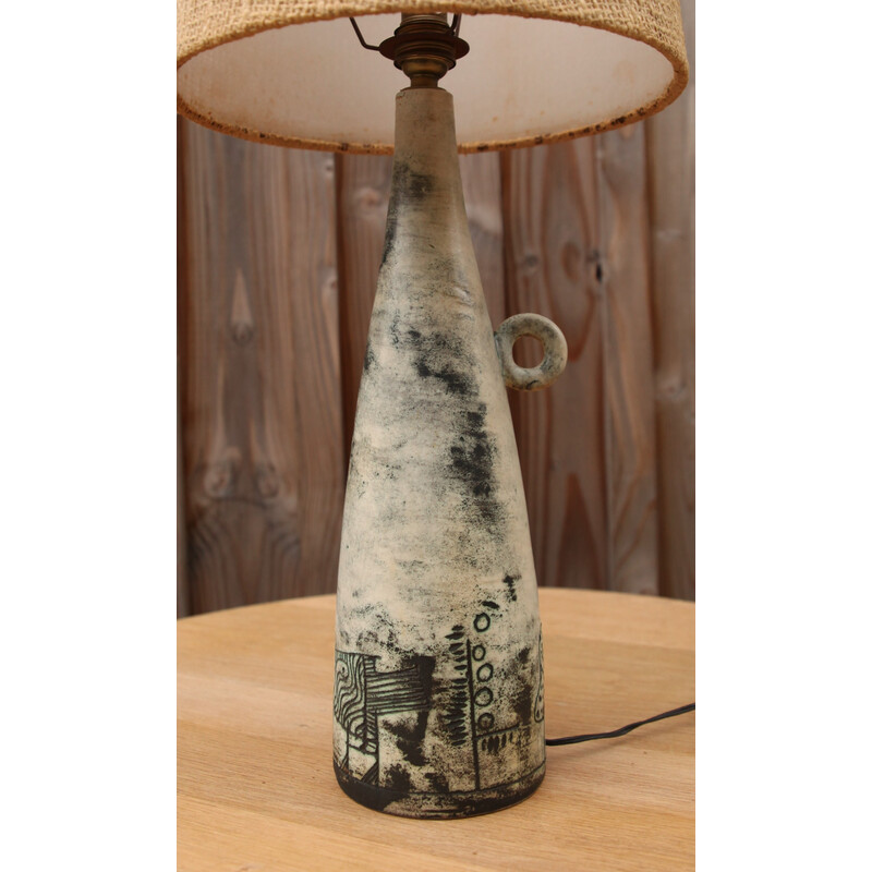 Lampe vintage en céramique par Jacques Blin, 1950