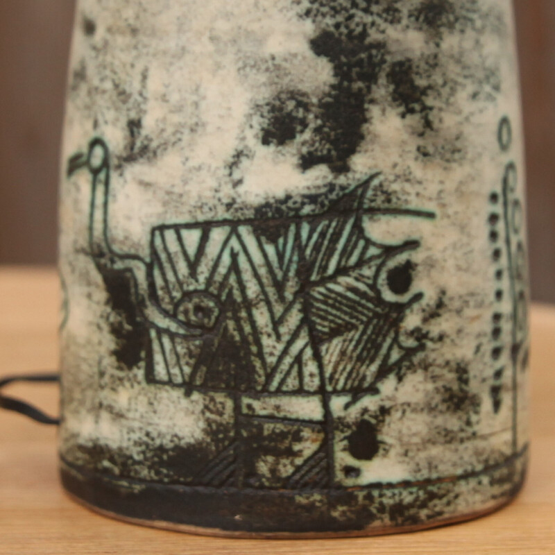 Lámpara de cerámica vintage de Jacques Blin, 1950