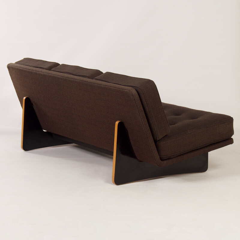 Vintage brown three-seater sofa model 671 by Kho Liang Ie for Artifort, 1970s