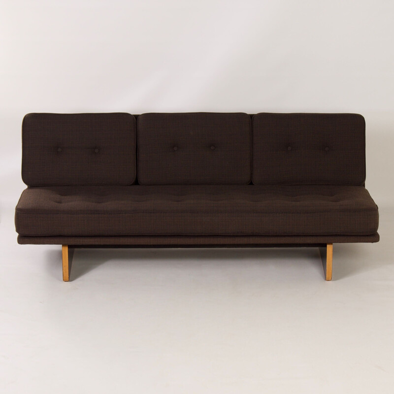 Vintage brown three-seater sofa model 671 by Kho Liang Ie for Artifort, 1970s