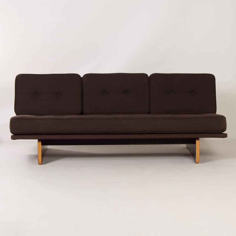 Vintage brown three-seater sofa model 671 by Kho Liang Ie for Artifort, 1970s