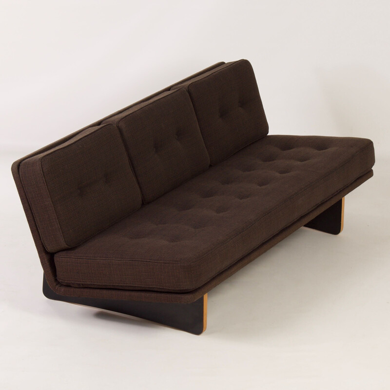 Vintage brown three-seater sofa model 671 by Kho Liang Ie for Artifort, 1970s