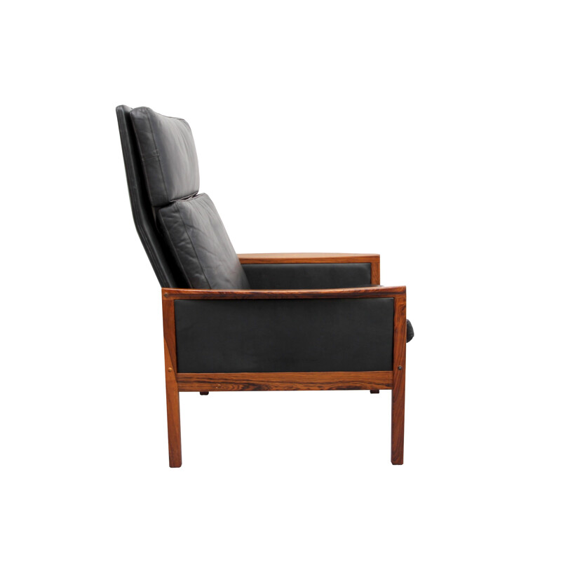 Highjack armchair in rosewood by Hans Olsen for Juul Christensen - 1960s