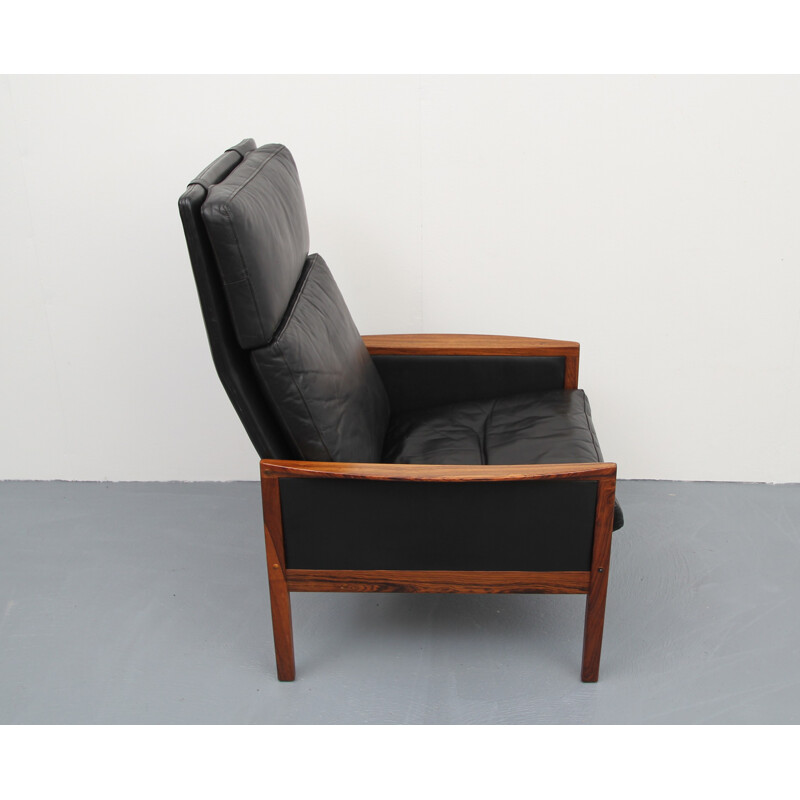 Highjack armchair in rosewood by Hans Olsen for Juul Christensen - 1960s