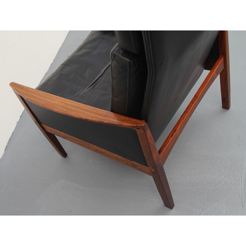 Highjack armchair in rosewood by Hans Olsen for Juul Christensen - 1960s