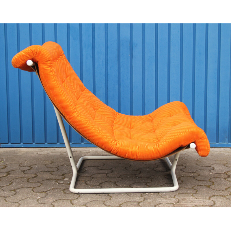 Large Orange Easy Chair - 1970s 