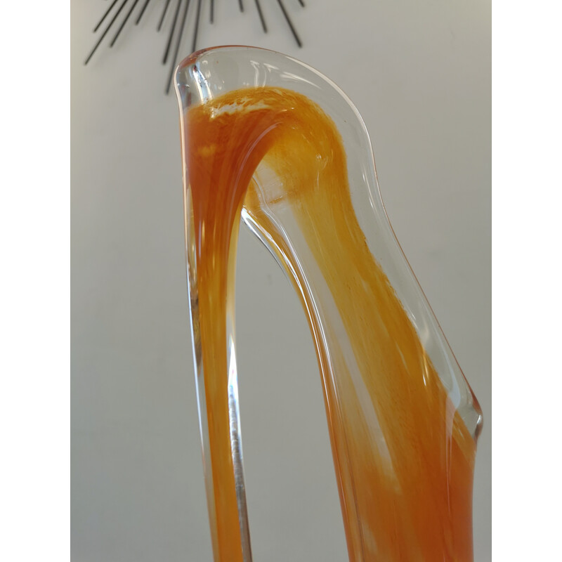 Vase sculpture vintage en verre de Murano, 1970