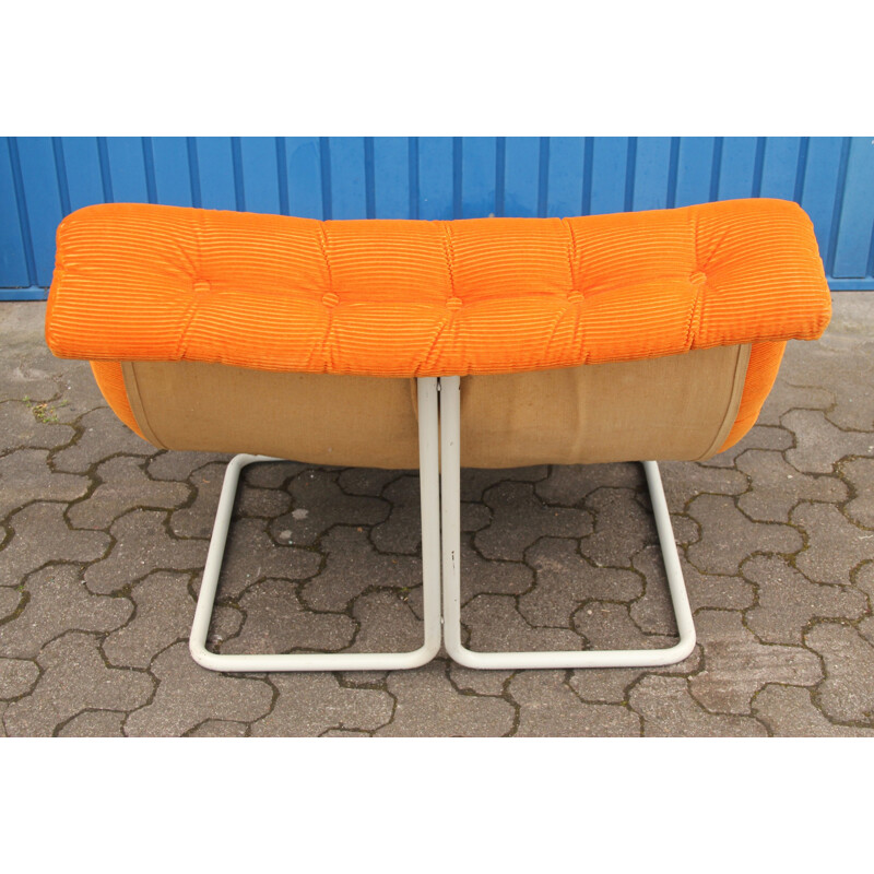 Large Orange Easy Chair - 1970s 