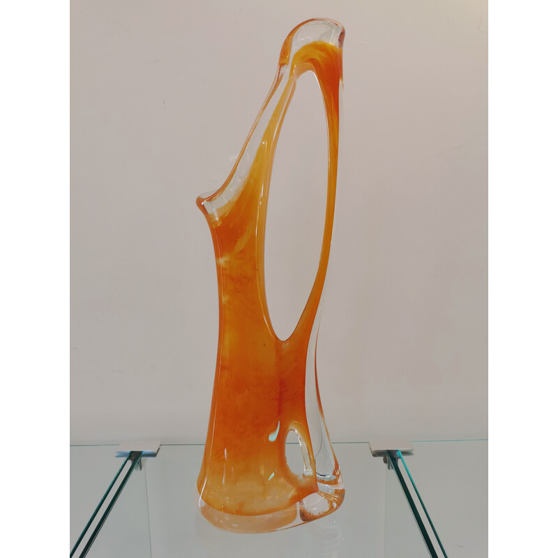 Vase sculpture vintage en verre de Murano, 1970