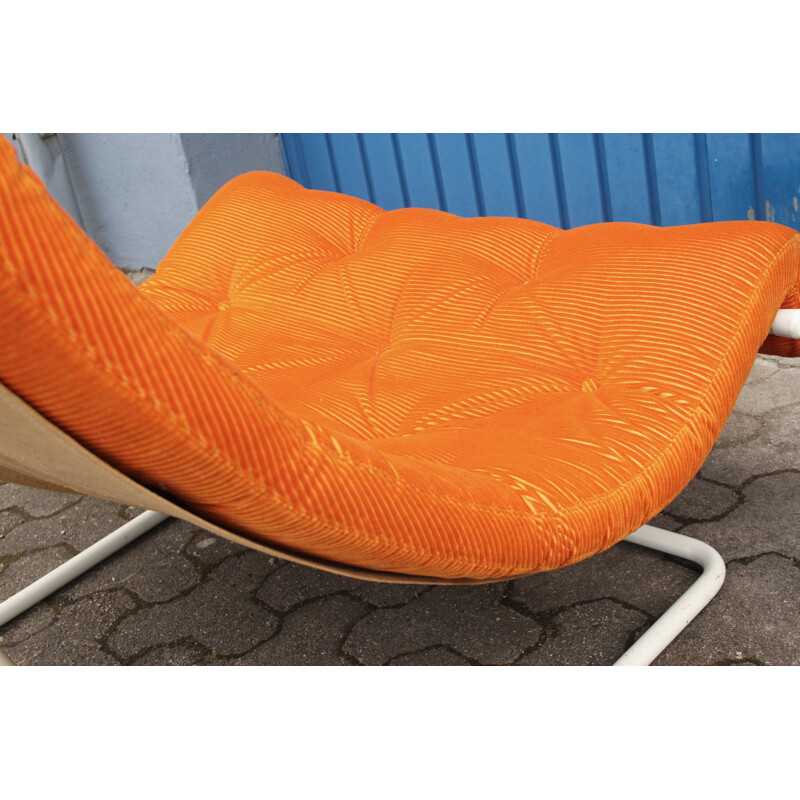 Large Orange Easy Chair - 1970s 