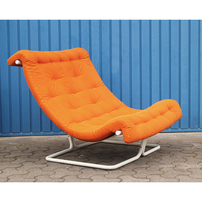 Large Orange Easy Chair - 1970s 