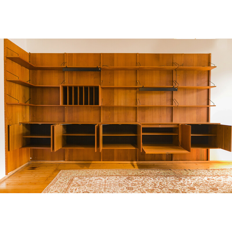 Prateleiras de parede modular do sistema Vintage Teak Royal por Poul Cadovius para o Cado, década de 1960