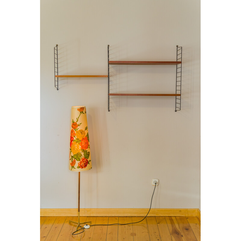 Vintage teak modular wall shelf by Nils Strinning for String, 1960s