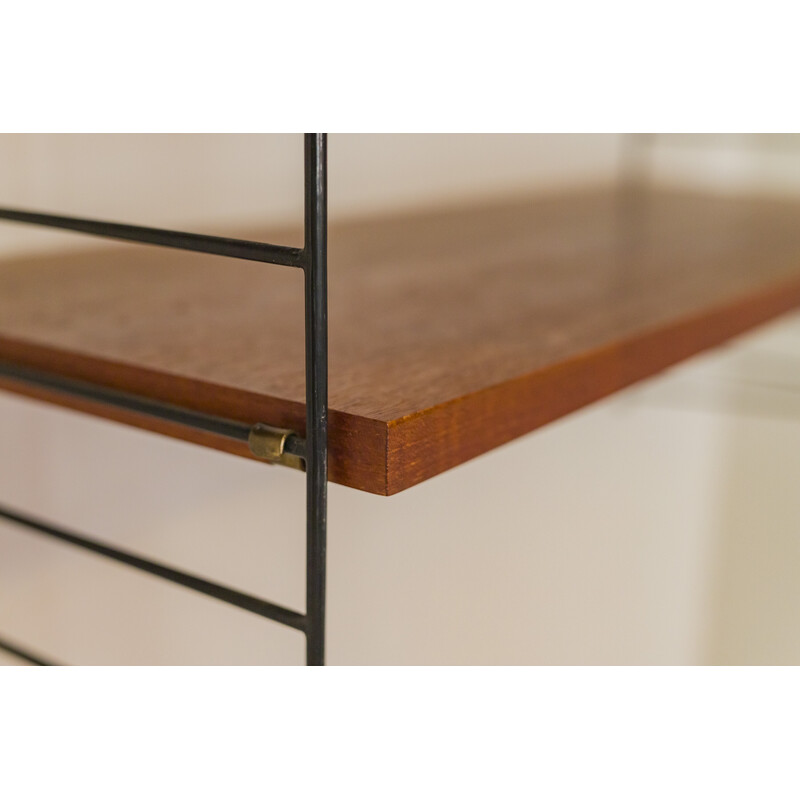 Vintage teak modular wall shelf by Nils Strinning for String, 1960s