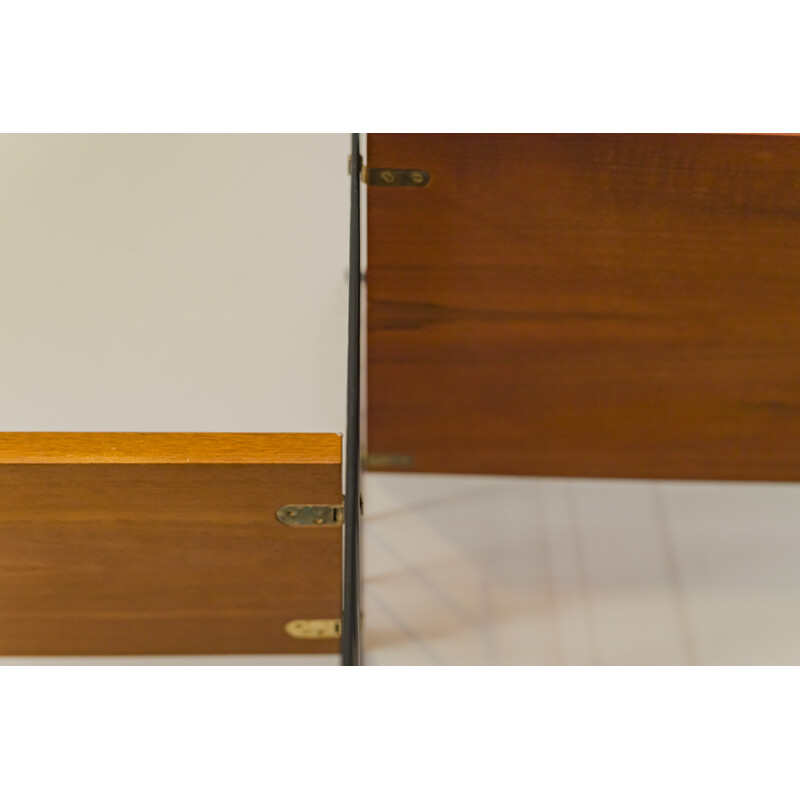 Vintage teak modular wall shelf by Nils Strinning for String, 1960s