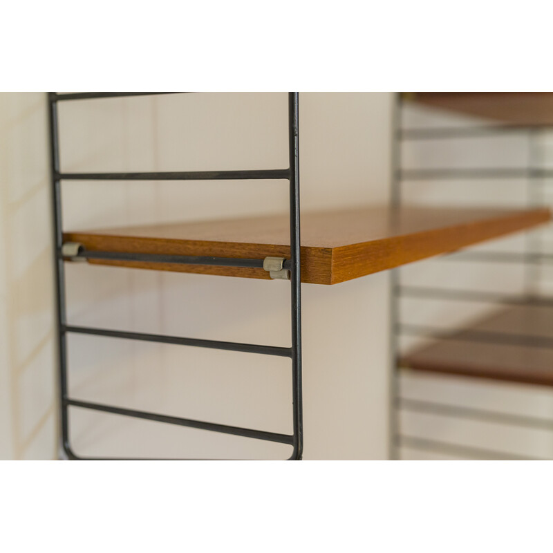 Vintage modulaire wandplank in teak van Nils Strinning voor String, 1960