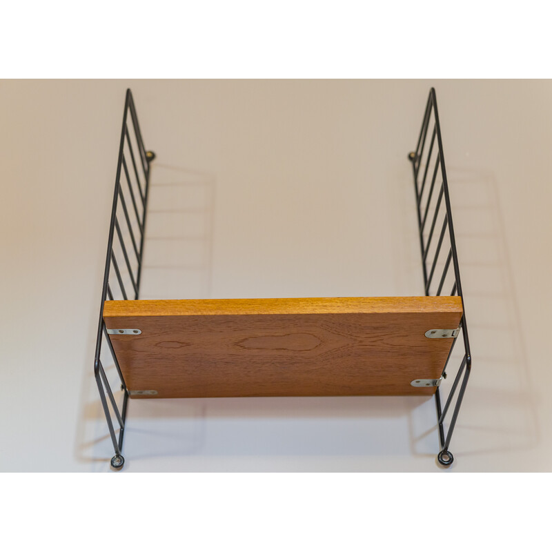 Vintage teak modular wall shelf by Nils Strinning for String, 1960s