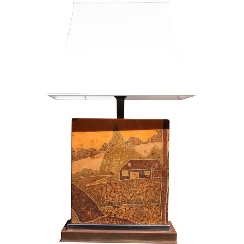 Vintage resin lamp by Jean Claude Mahey