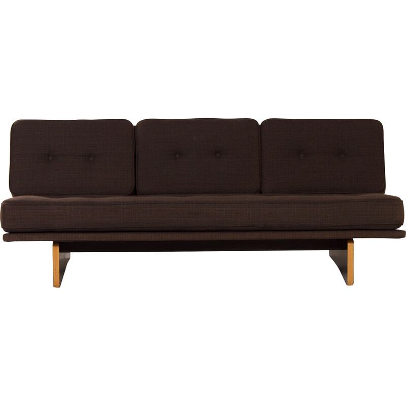 Vintage brown three-seater sofa model 671 by Kho Liang Ie for Artifort, 1970s