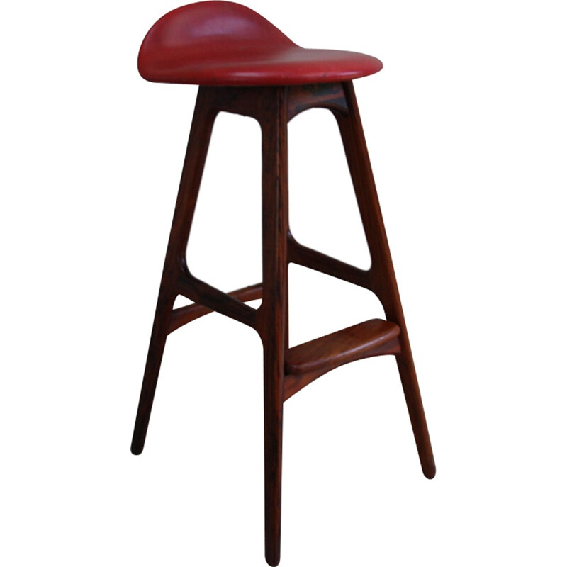 Mid century bar stool in rosewood by Erik Buch for Dyrlund - 1960s