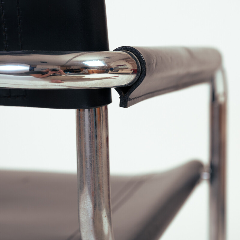 Set di 5 sedie a dondolo vintage Bauhaus nere s34 di Mart Stam per Fasem, Italia