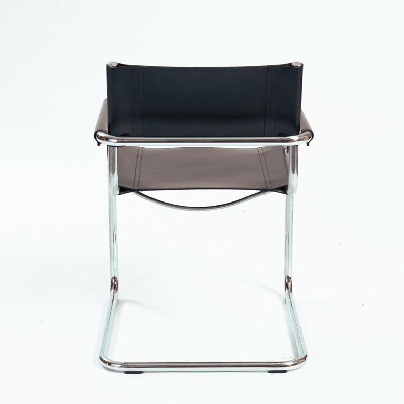 Ensemble de 5 chaises balançoires vintage noires Bauhaus s34 par Mart Stam pour Fasem, Italie