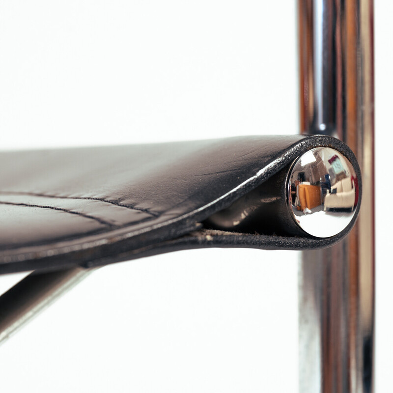 Juego de 5 sillas columpio negras vintage Bauhaus s34 de Mart Stam para Fasem, Italia