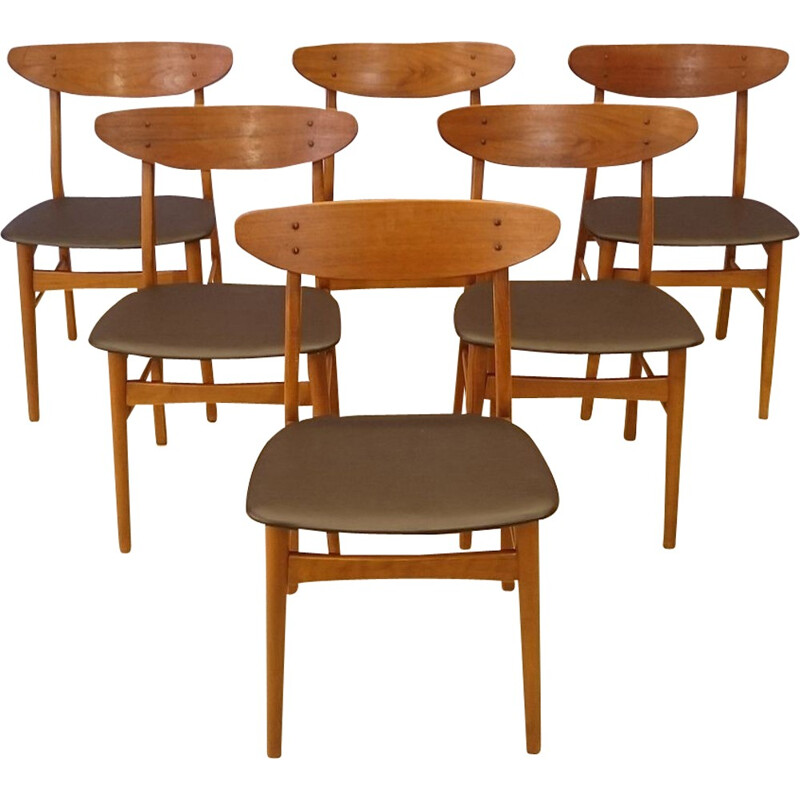 Set of 6 Scandinavian chairs Farstrup 210 - 1960s