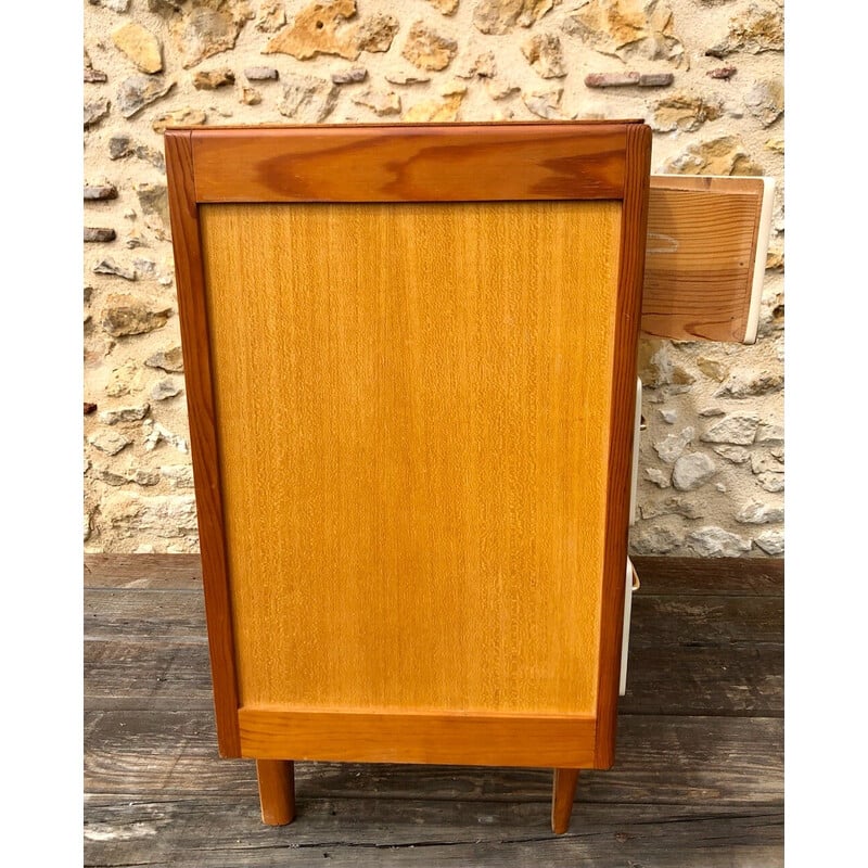 Vintage chest of drawers in blond wood, 1960