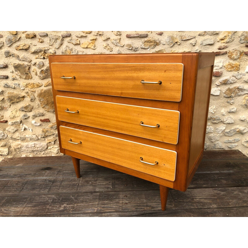 Commode vintage en bois blond, 1960