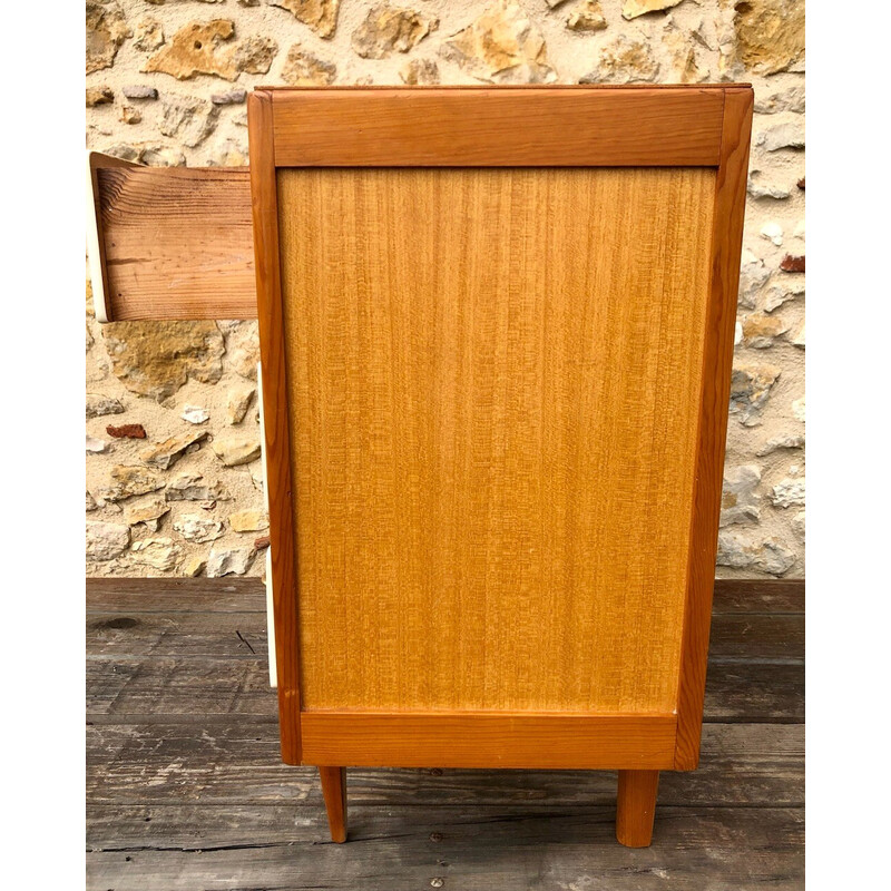 Vintage chest of drawers in blond wood, 1960