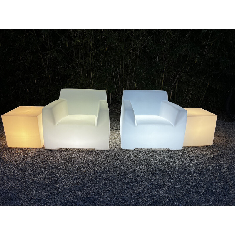 Vintage Inout garden set in white opaline polyethylene and white by Paola Navone for Gervasoni, 2000