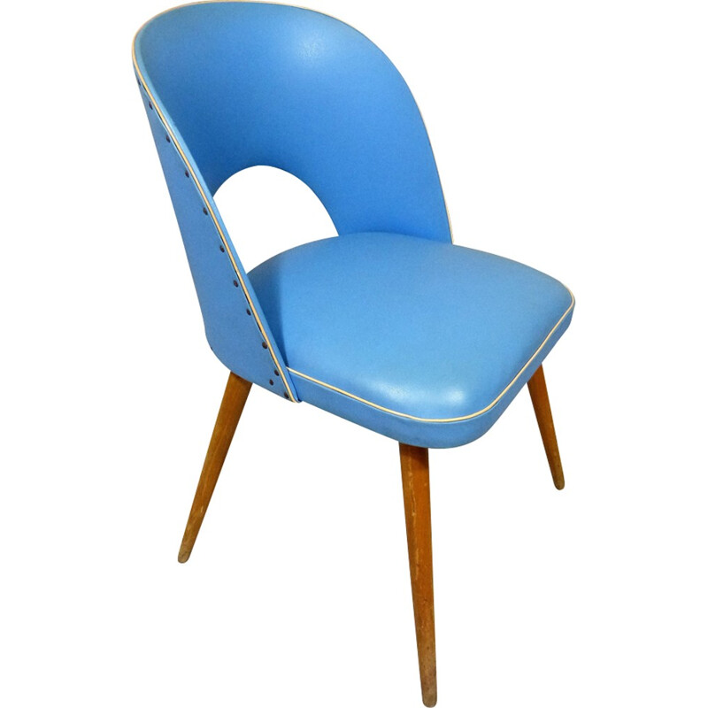 Blue dining chair - 1950s