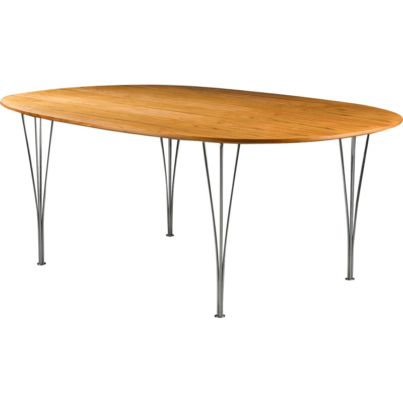 Table Fritz Hansen "Super-Elliptique" en palissandre par  Arne JACOBSEN, Piet HEIN et Bruno MATHSSON - 1980