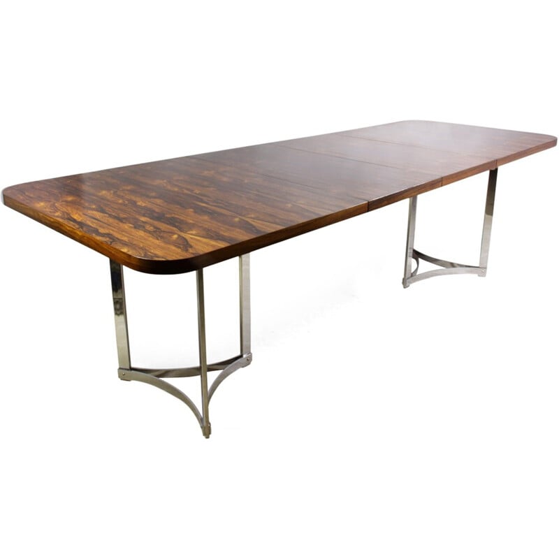 Rosewood and Chrome Dining Table by Merrow Associates - 1960s