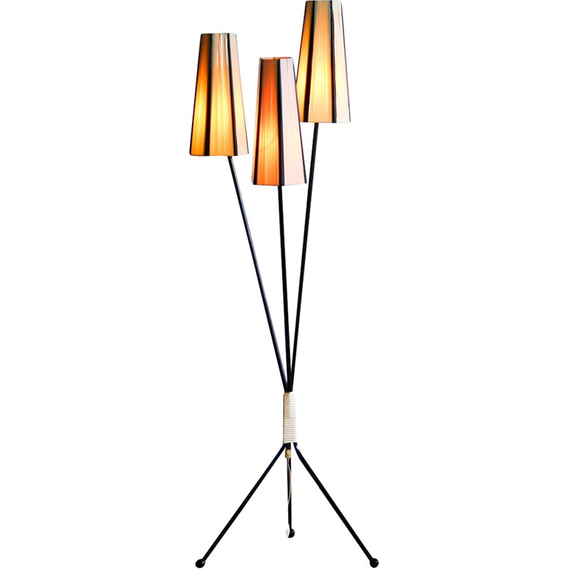 3-light Floor Lamp with tripod base - 1950s