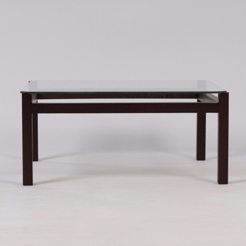 Vintage wenge e mesa de café de vidro por Kho Liang Ie Liesbosch para Spectrum, 1950