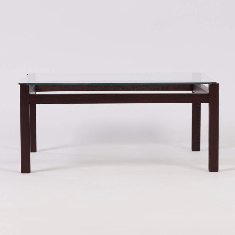 Vintage wenge e mesa de café de vidro por Kho Liang Ie Liesbosch para Spectrum, 1950