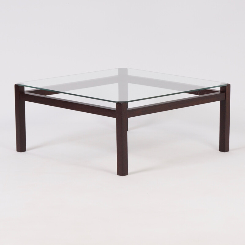 Vintage wenge and glass coffee table by Kho Liang Ie Liesbosch for Spectrum, 1950