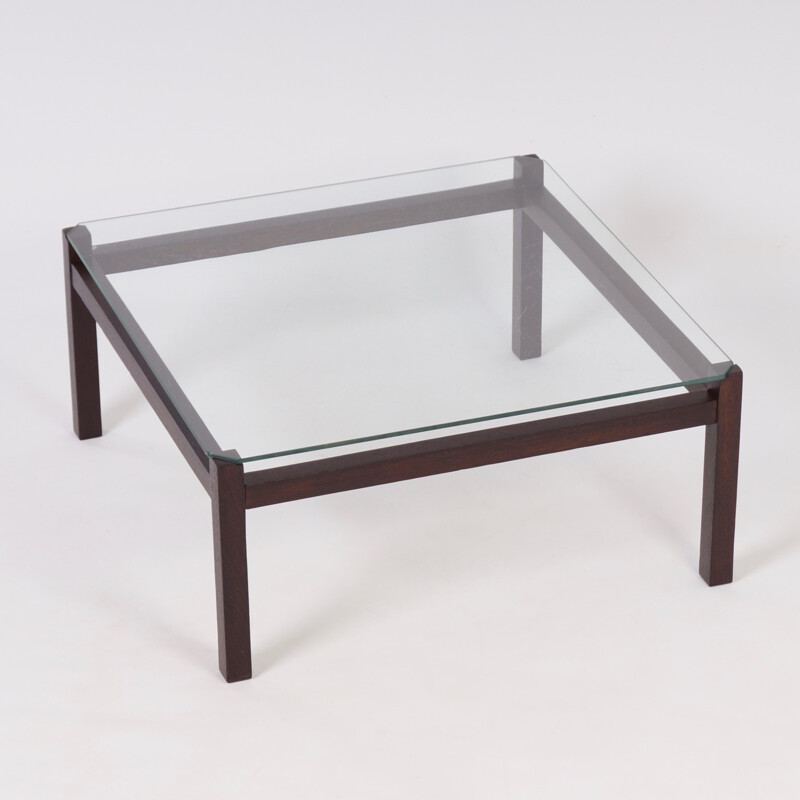 Vintage wenge and glass coffee table by Kho Liang Ie Liesbosch for Spectrum, 1950