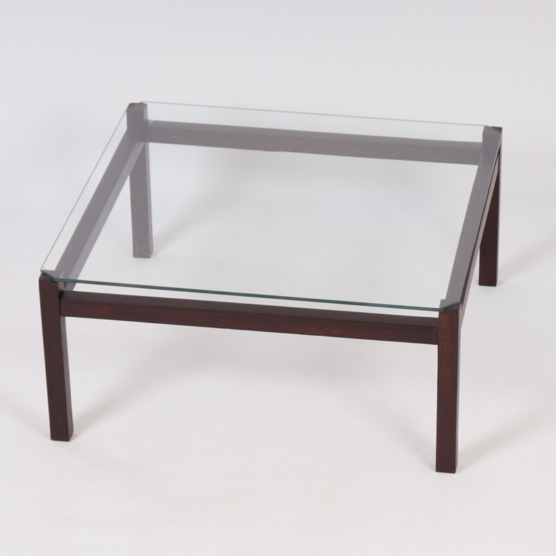 Vintage wenge and glass coffee table by Kho Liang Ie Liesbosch for Spectrum, 1950