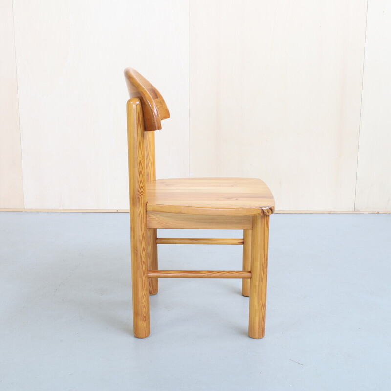Par de cadeiras de jantar vintage em pinewood por Rainer Daumiler, década de 1970
