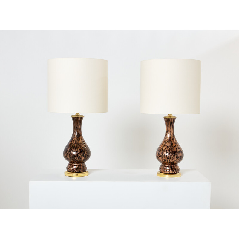 Pair of vintage Murano glass lamps by Vincenzo Nason, 1960