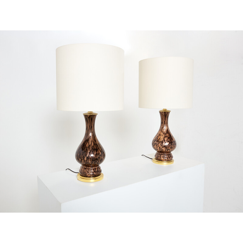 Pair of vintage Murano glass lamps by Vincenzo Nason, 1960