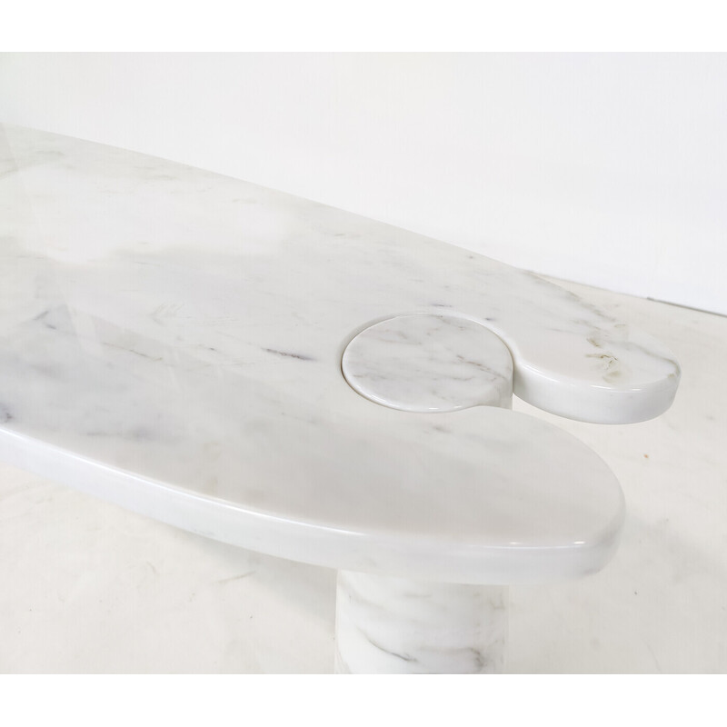 Mid-century Eros console in white marble by Angelo Mangiarotti for Skipper, 1980s