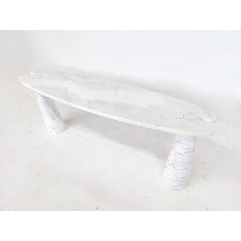 Mid-century Eros console in white marble by Angelo Mangiarotti for Skipper, 1980s