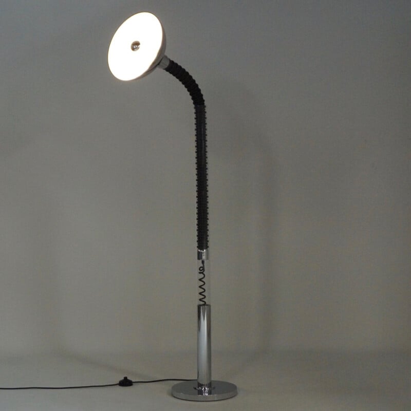 Chrome floor lamp with flexible arm produced by Cosack - 1970s