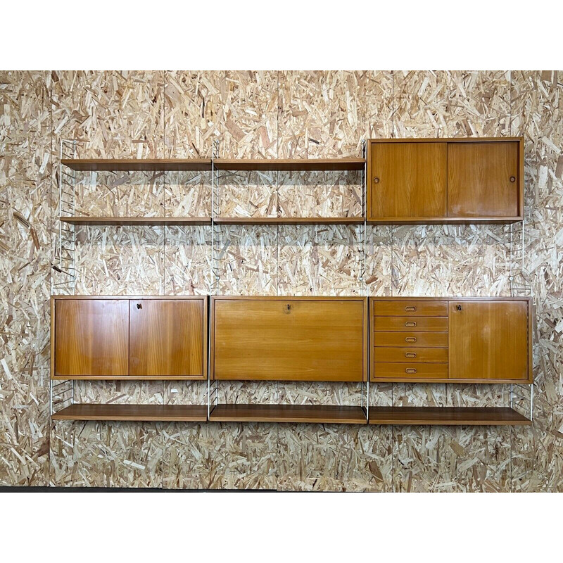 Vintage teak string shelf module by Kajsa and Nils "Nisse" Strinning, Sweden 1960s