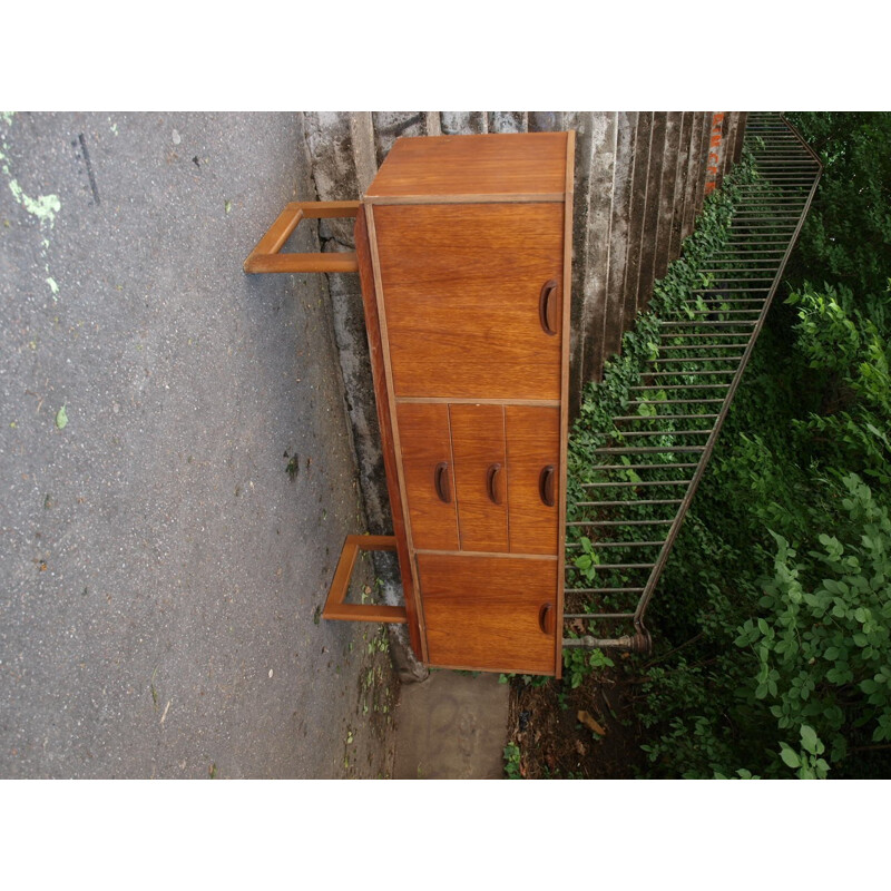 Teak sideboard with three middle drawers and 2 storage compartments - 1960s