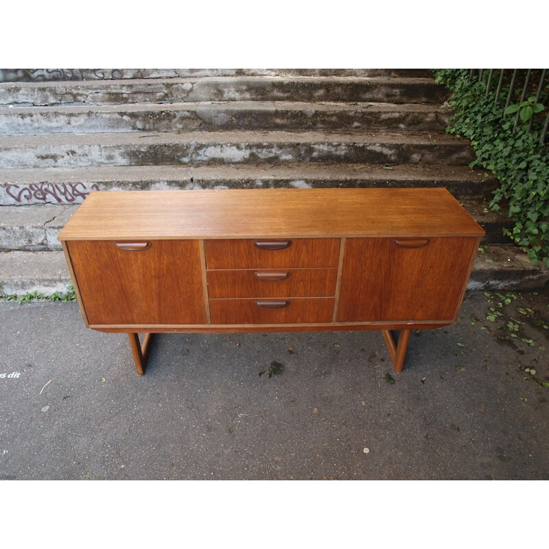 Teak sideboard with three middle drawers and 2 storage compartments - 1960s